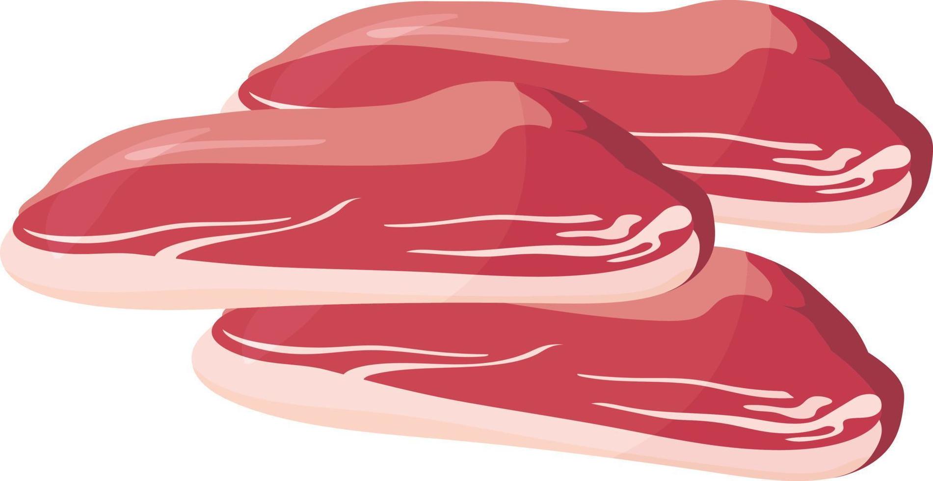 Fresh meat, illustration, vector on a white background.