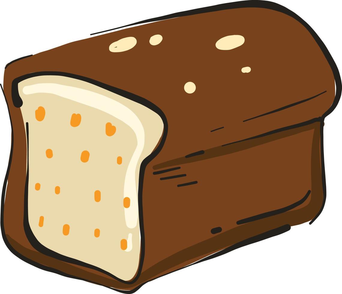 White bread, illustration, vector on white background.