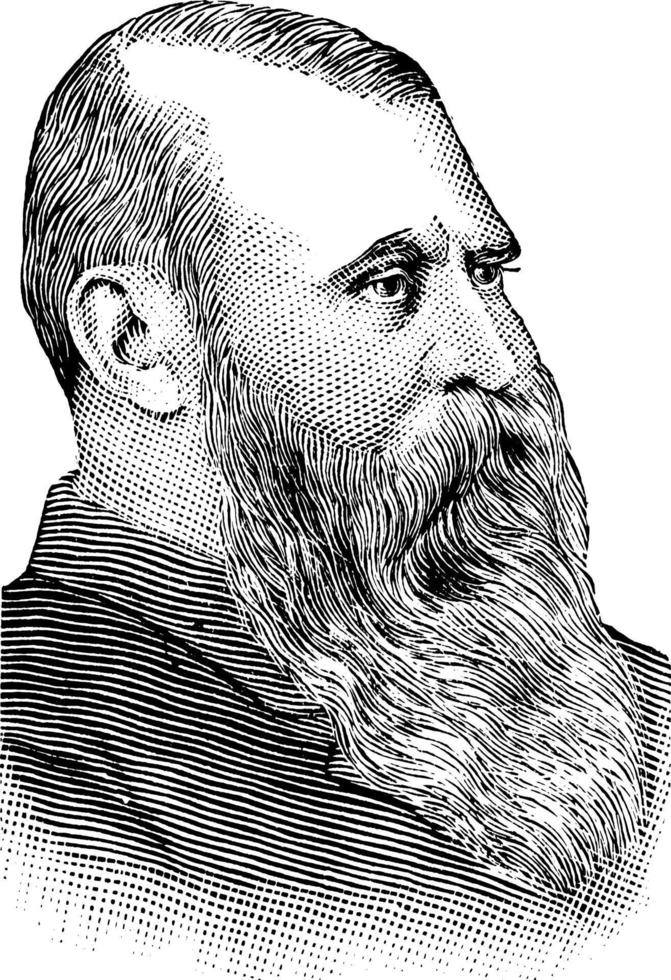 Herr Johann Most, vintage illustration vector