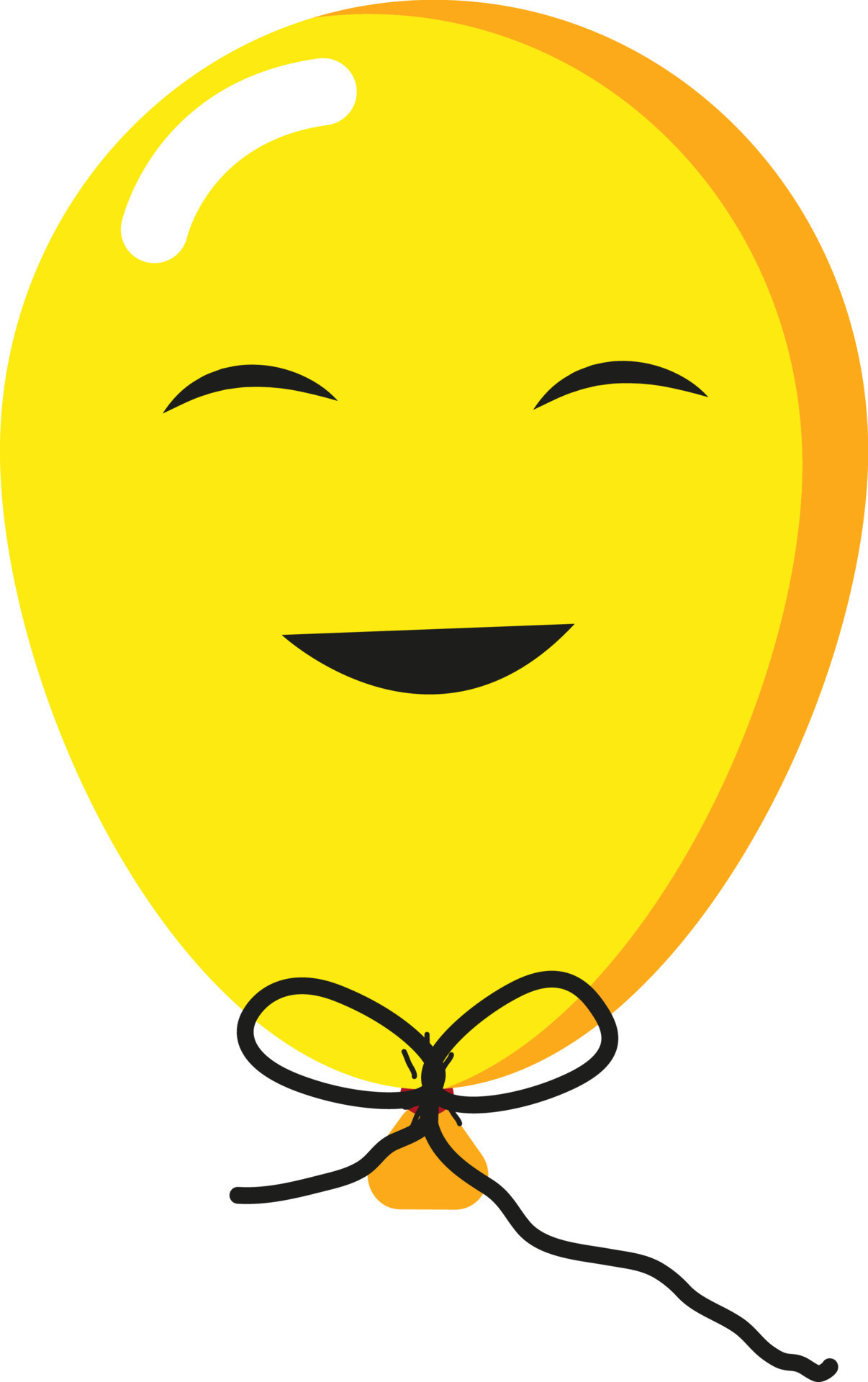 Laughing yellow balloon, illustration, vector on a white background ...