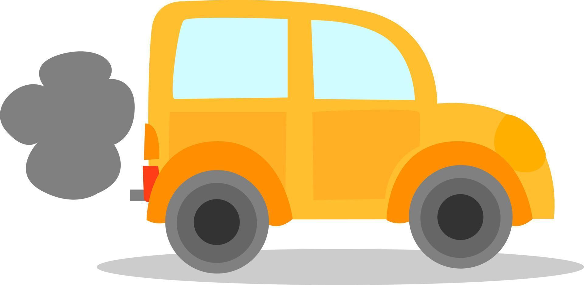 Yellow car, illustration, vector on white background.