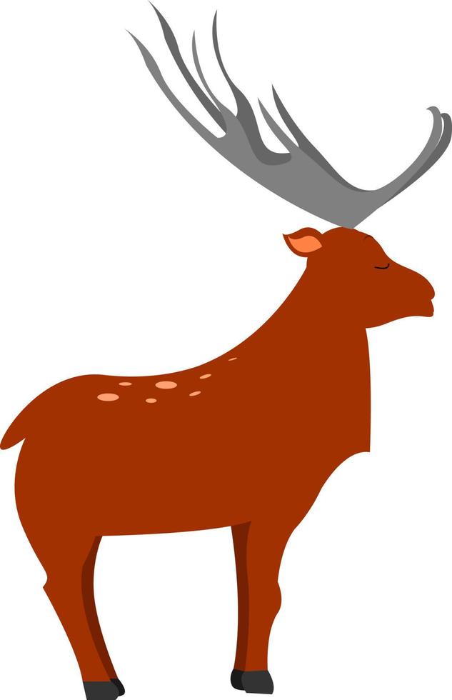 Big deer, illustration, vector on white background.