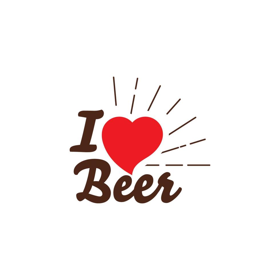 I love Beer Vector illustration design
