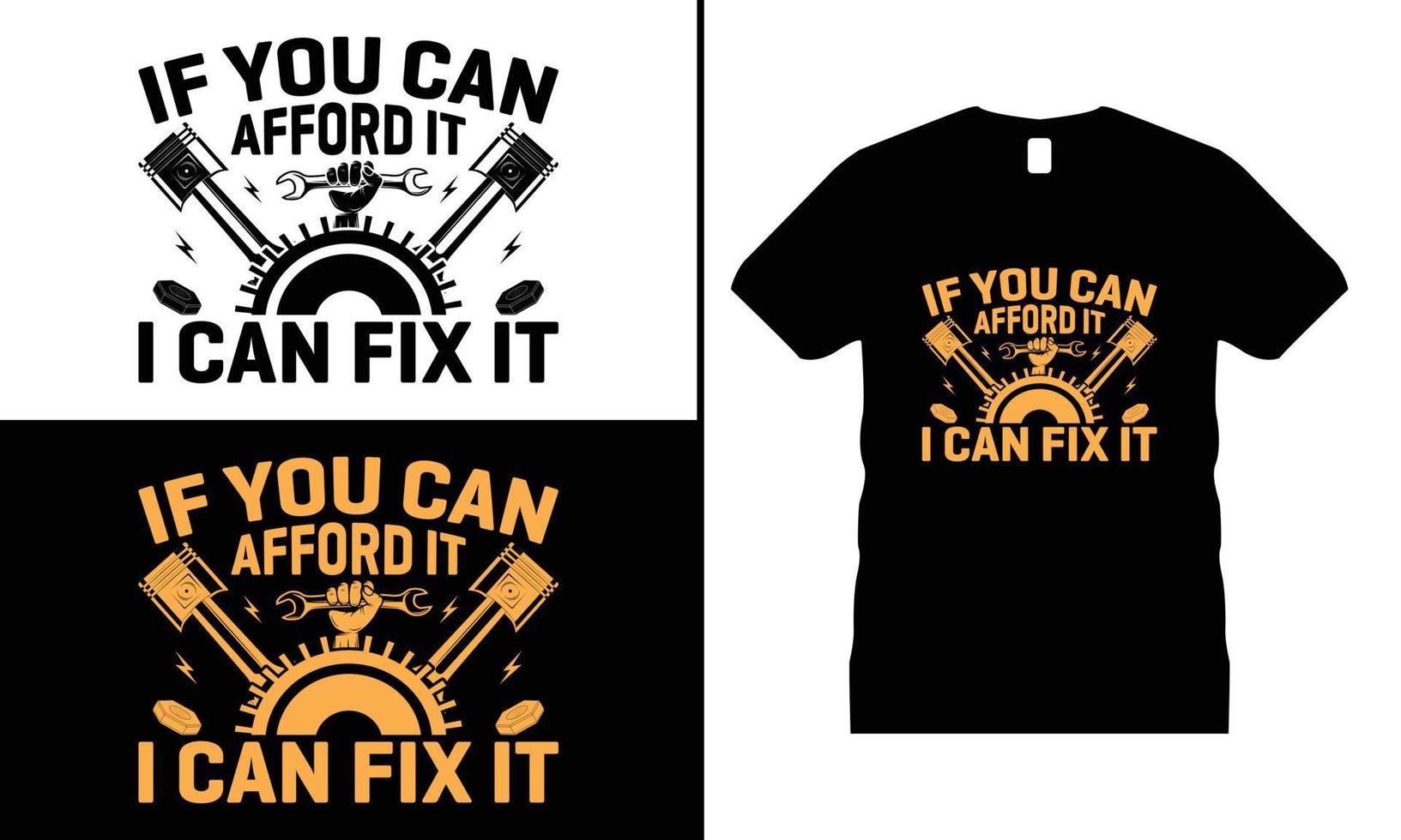 Mechanic Engineer T-shirt Design vector. Use for T-Shirt, mugs, stickers, etc. vector