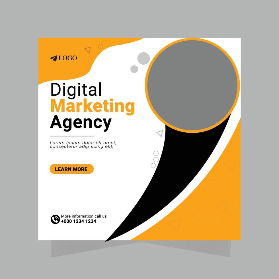 Digital marketing social media post template vector