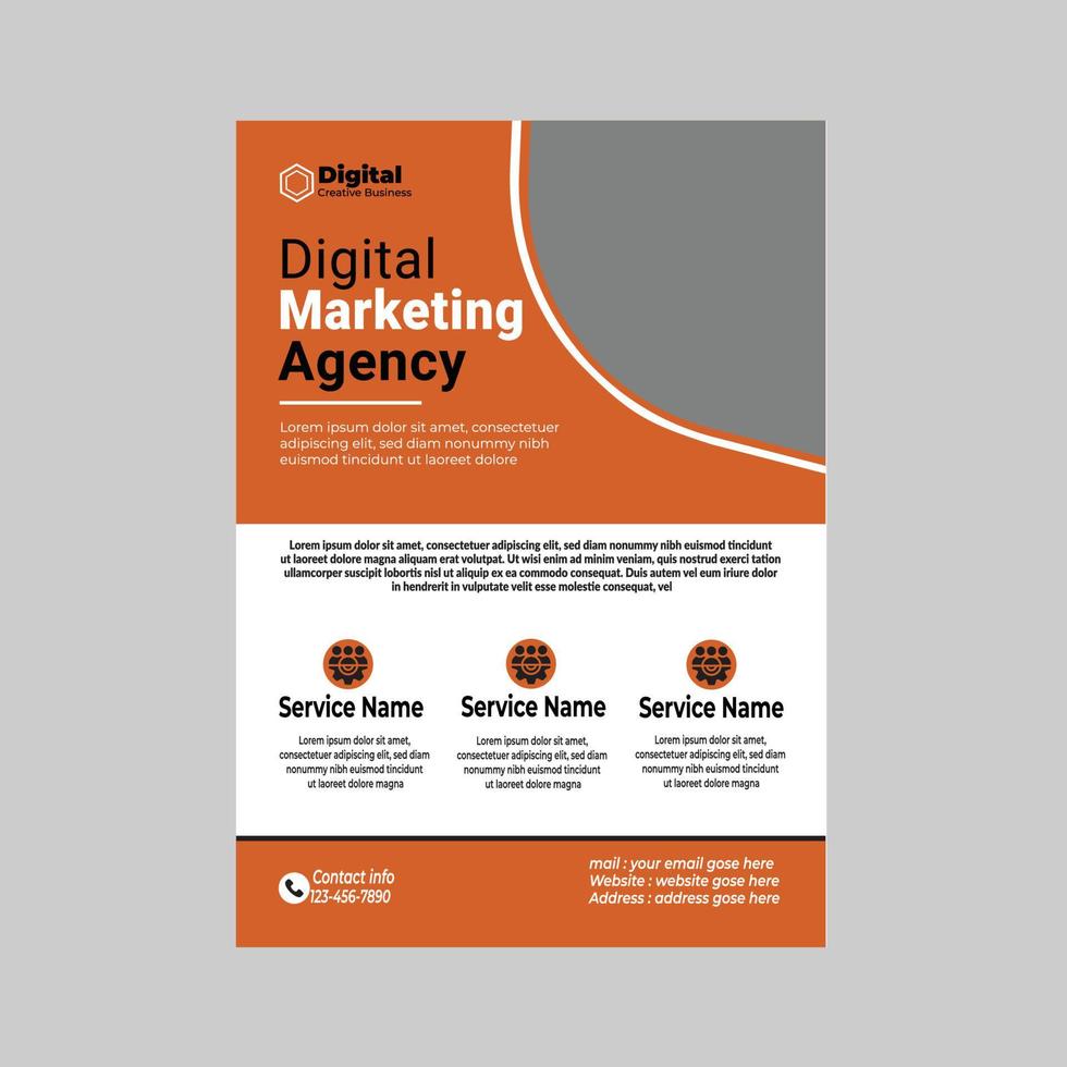 Digital marketing agency business flyer design template vector