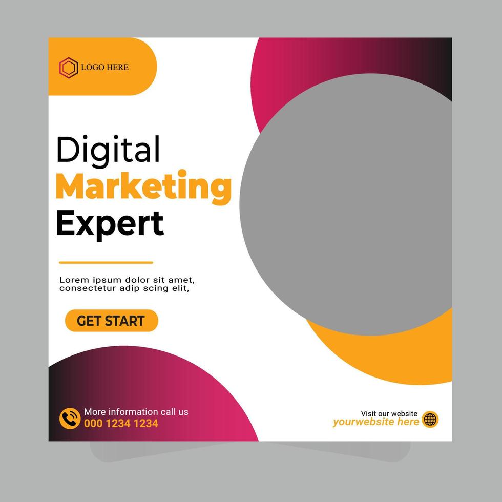 Digital marketing web banner and social media post template vector