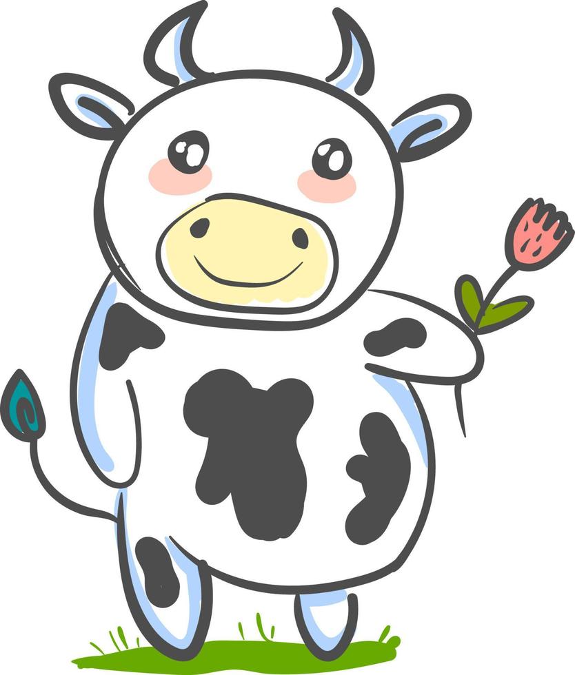 A cute cow, vector or color illustration.