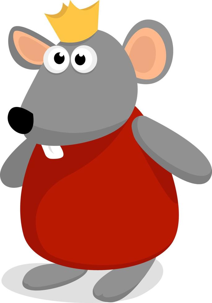 Fat mouse, illustration, vector on white background.