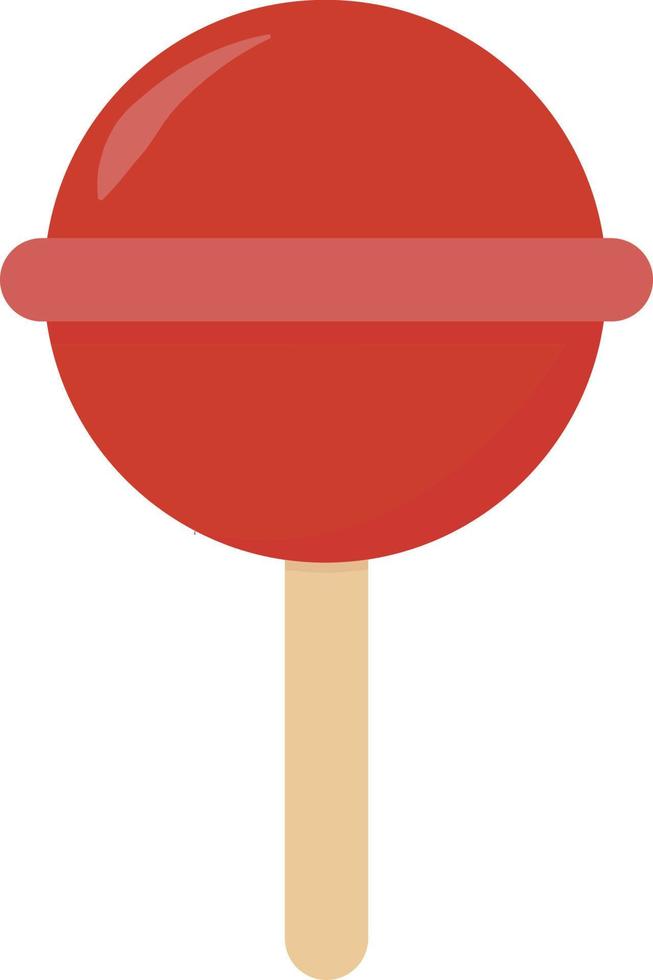 Piruleta roja, ilustración, vector sobre fondo blanco.