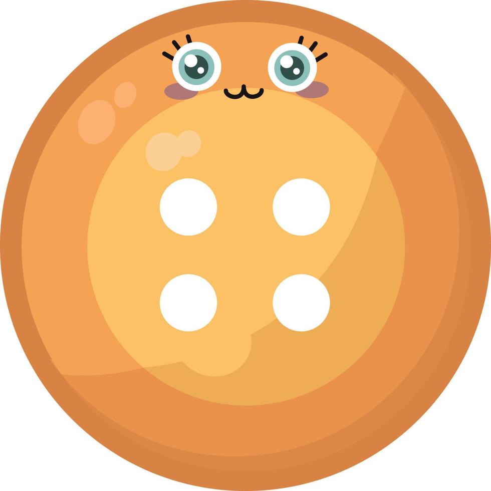 Orange clothes button, illustration, vector on white background