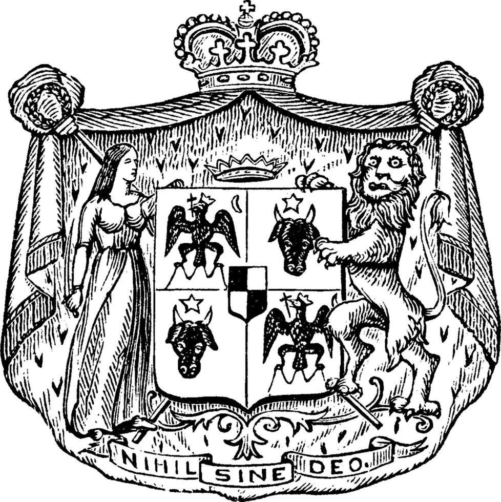 The Great Seal of Roumania, vintage illustration vector