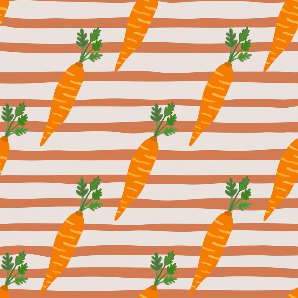 Hand drawn carrot seamless pattern. Doodle carrots wallpaper. vector