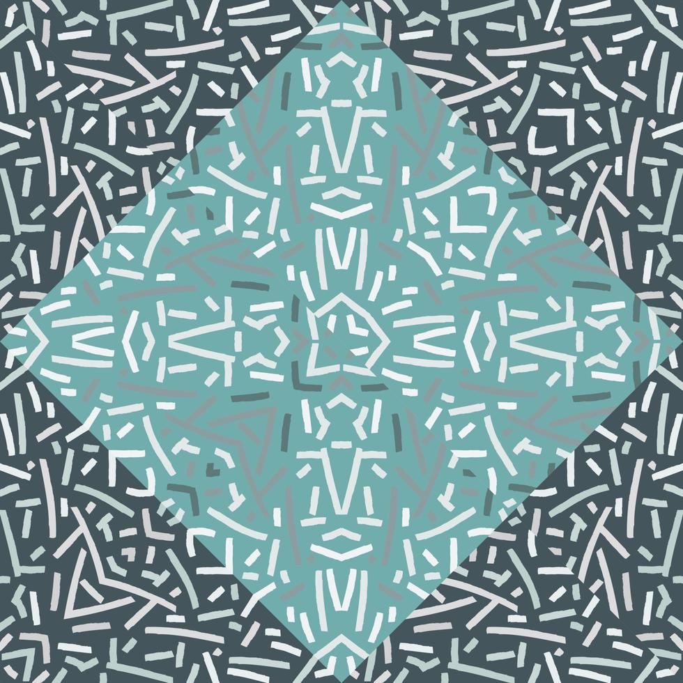 Creative tribal mosaic seamless pattern. Abstract geometric ethnic tile. Hand drawn lines vintage ornament. vector