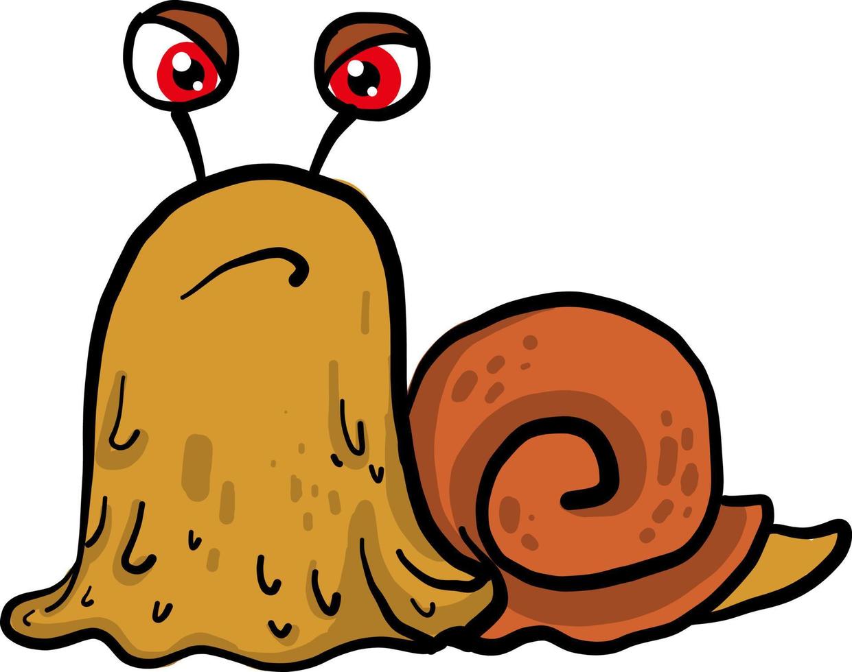 Caracol enojado, ilustración, vector sobre fondo blanco