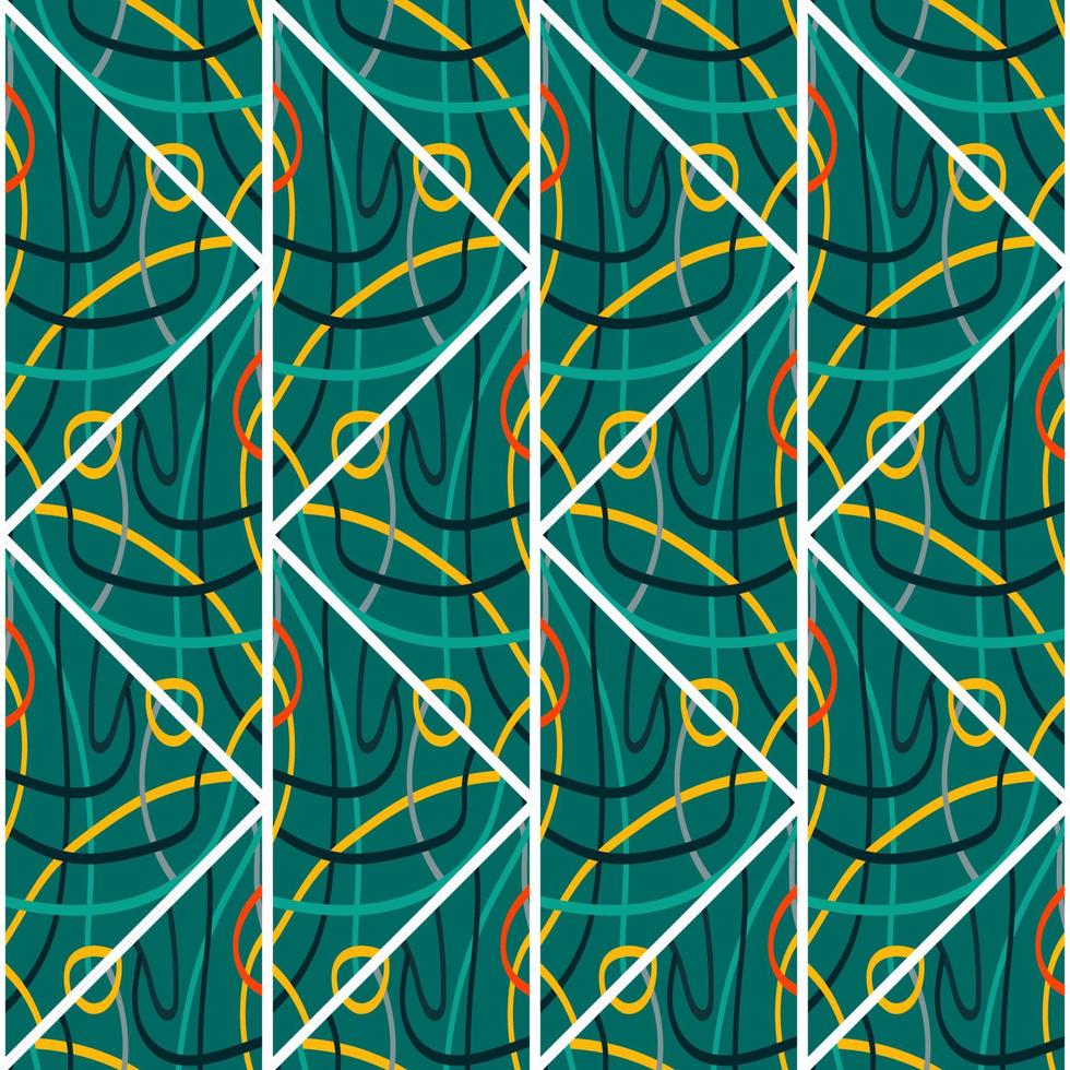 Arabic style mosaic seamless pattern. Decorative abstract lines ornament. vector
