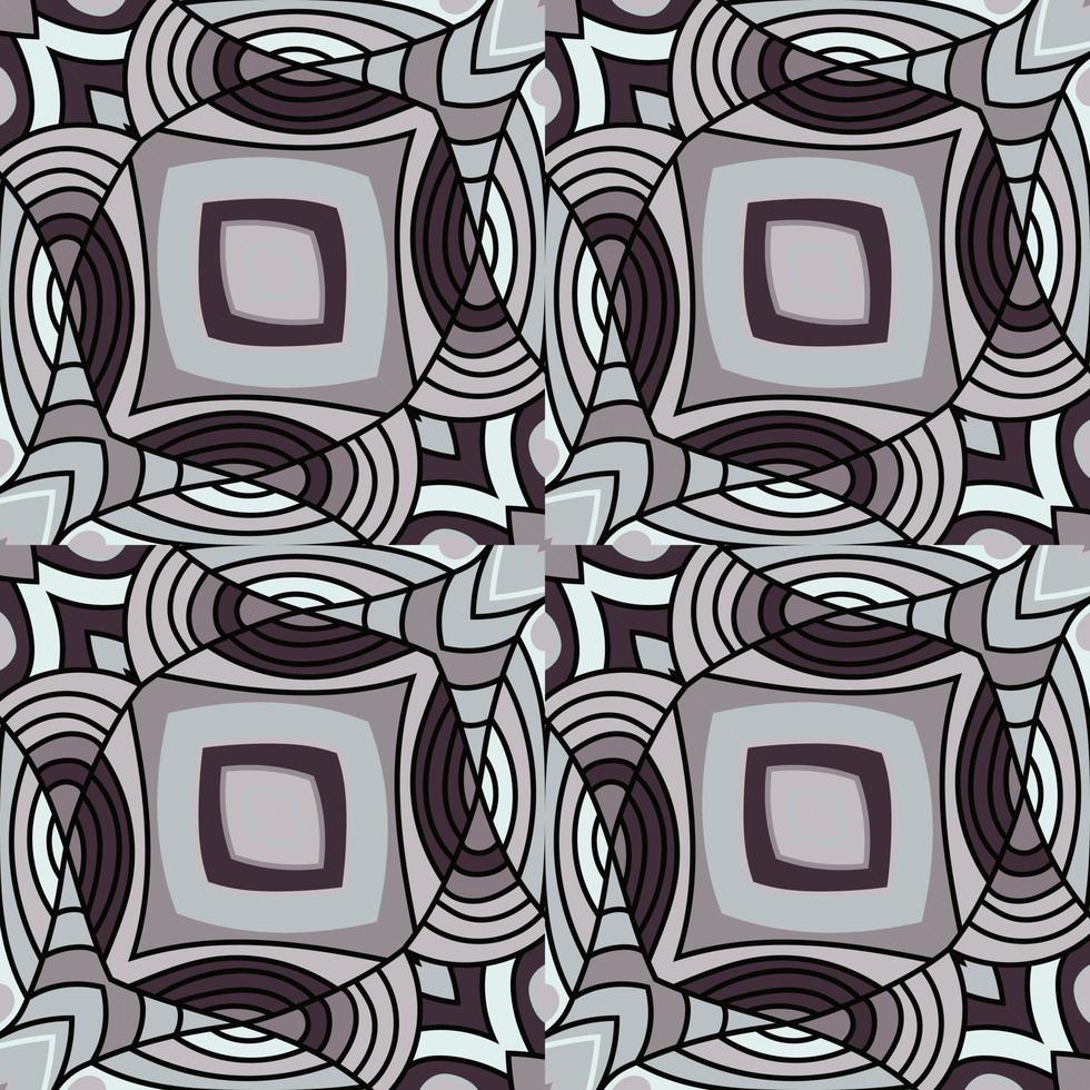 Hand drawn abstract vintage ornament. Creative mosaic of lines seamless pattern in dodle style. vector