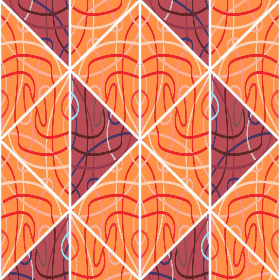 Arabic style mosaic seamless pattern. Decorative abstract lines ornament. vector