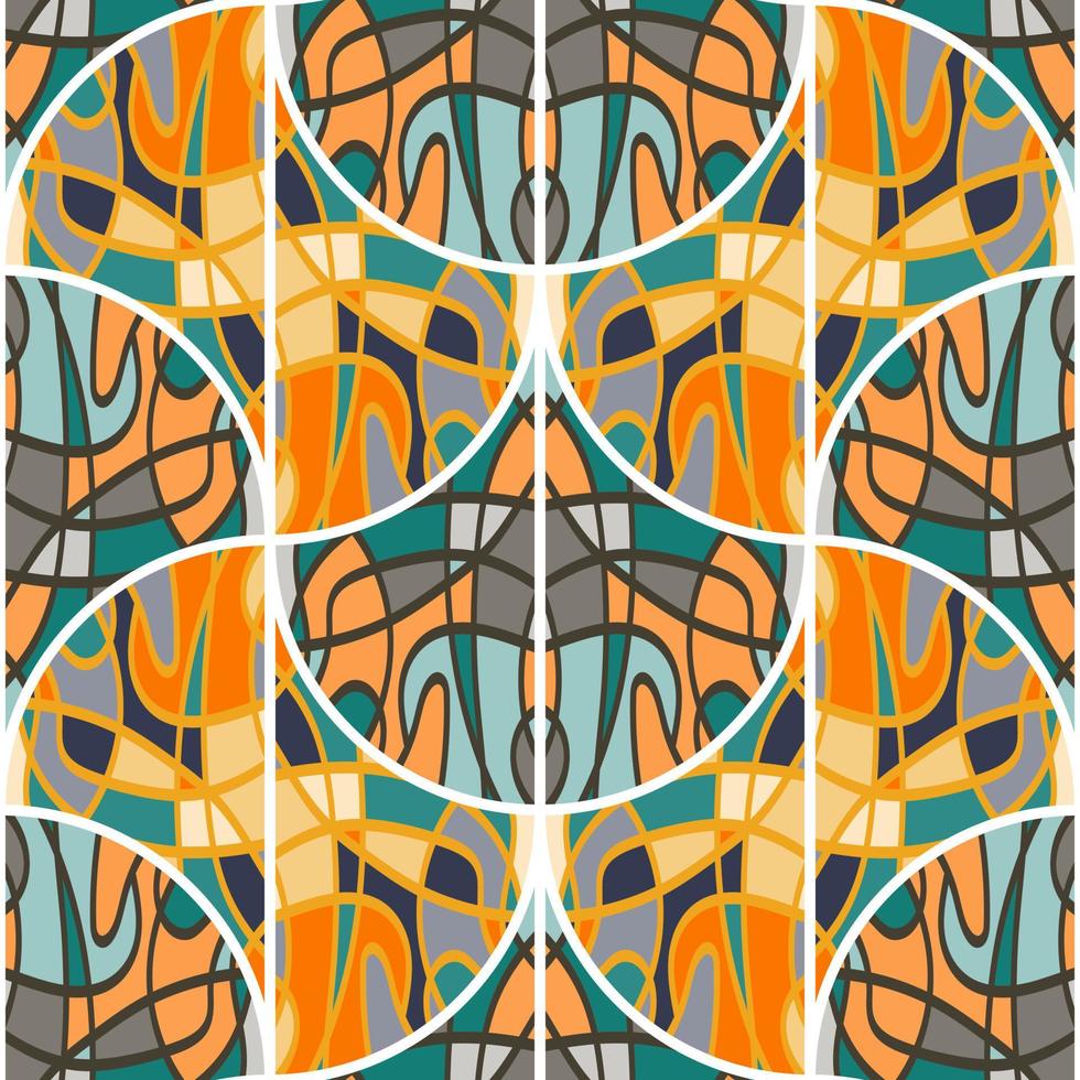 Seamless pattern in the form of a mosaic in retro style. Decorative abstract vintage ornament. vector