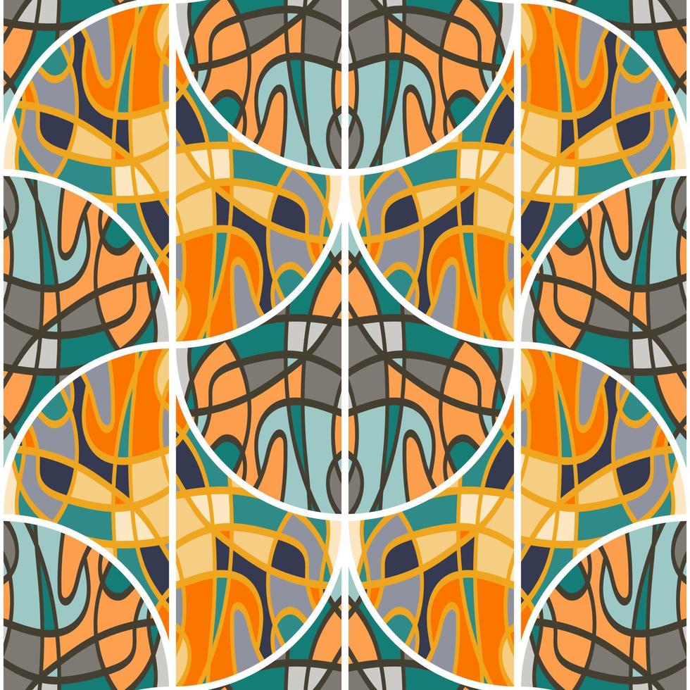 patrón impecable en forma de mosaico en estilo retro. ornamento vintage abstracto decorativo. vector