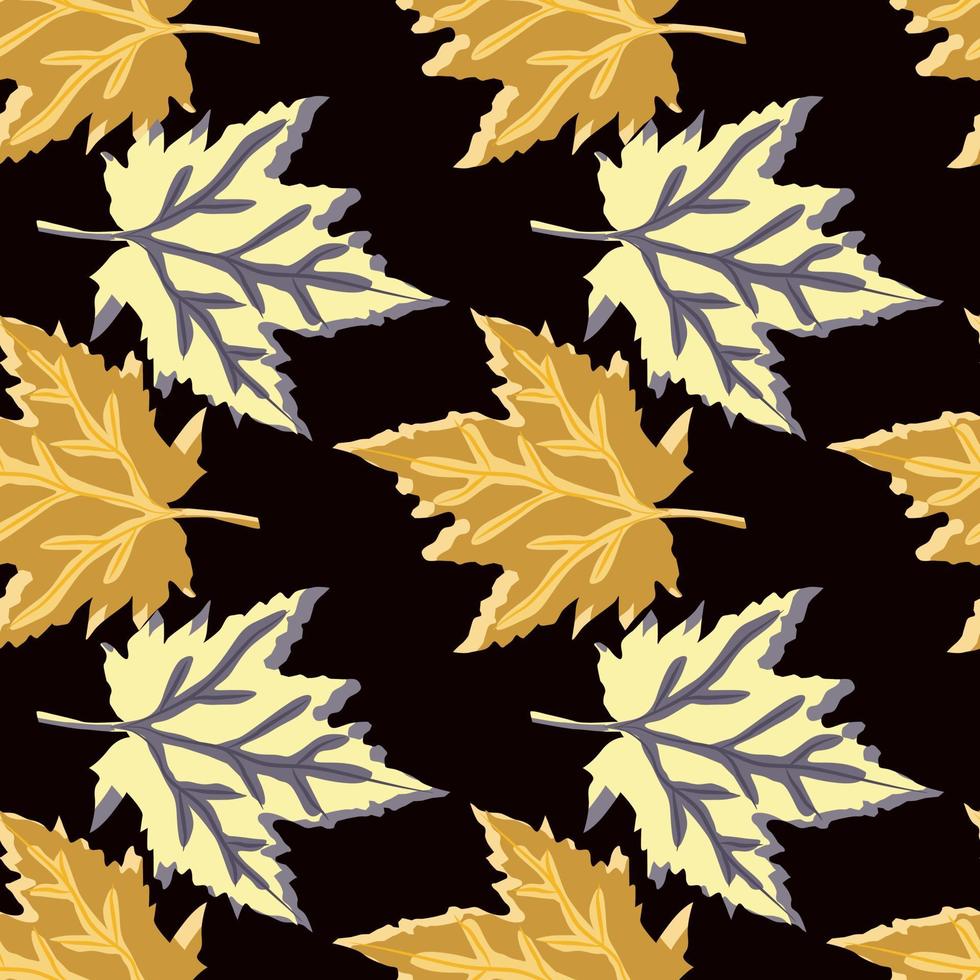 Abstract oak leaves seamless pattern. Maple foliage backdrop. vector