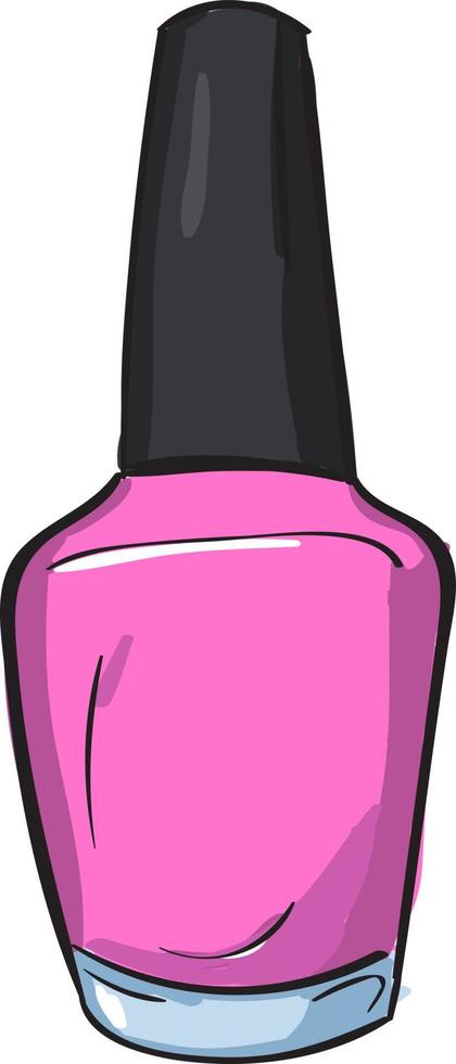 Nail polish, illustration, vector on white background.