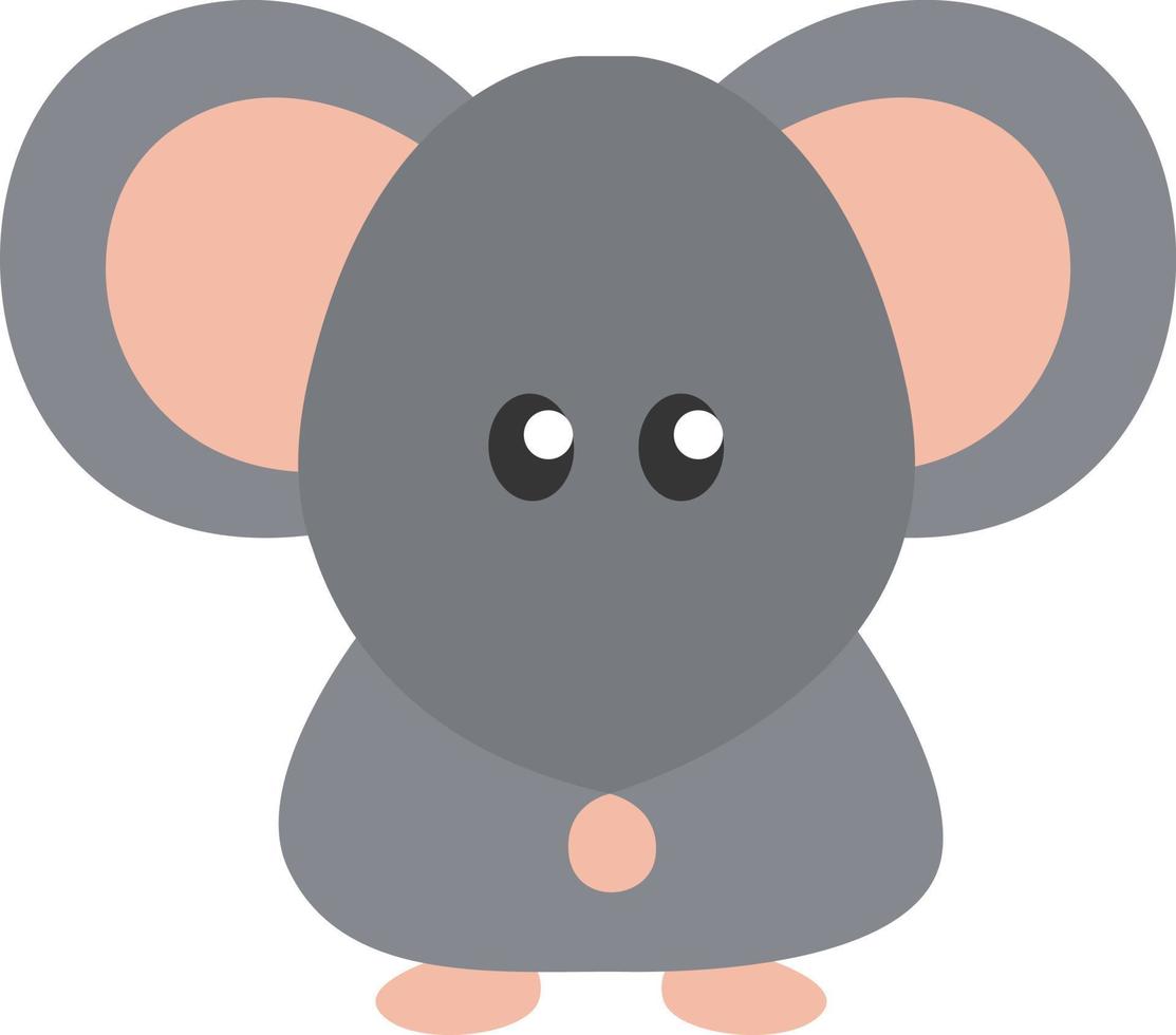 Grey mouse, illustration, vector, on a white background. vector