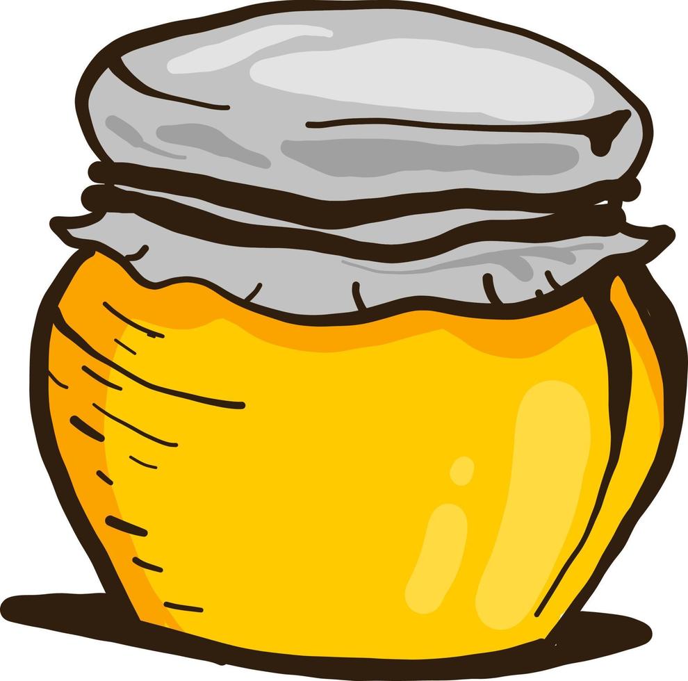 Honey in the jar, illustration, vector on white background.