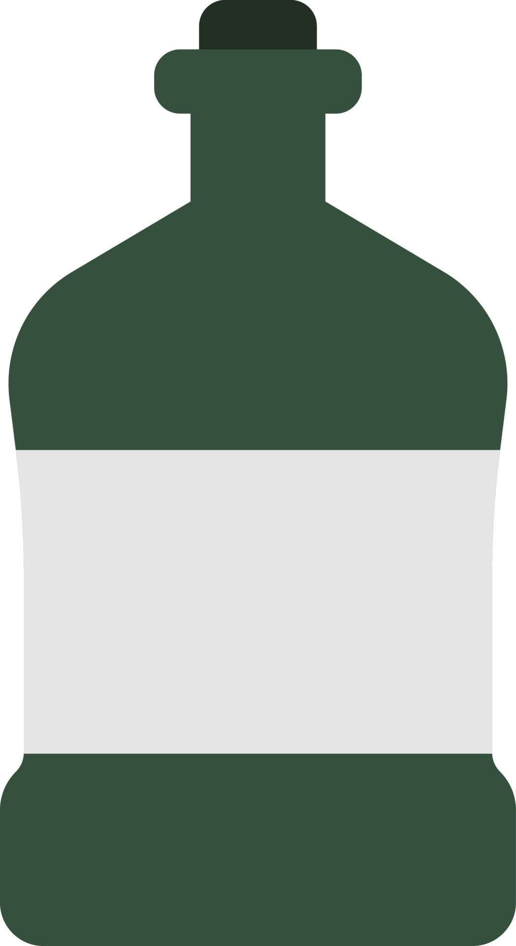 Green brandy bottle, illustration, on a white background. 13778709