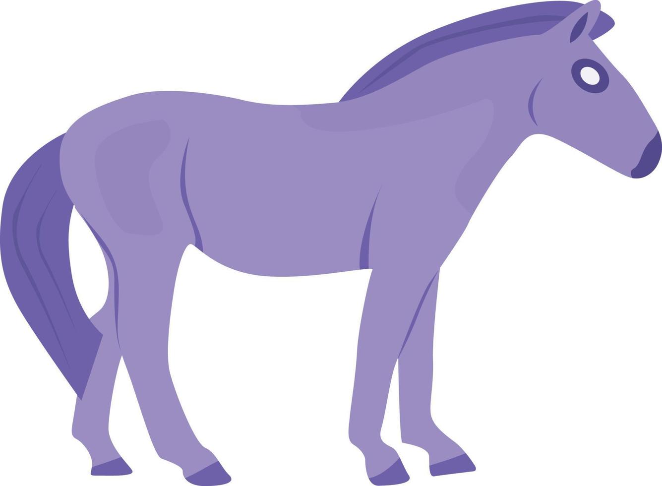 Purple horse ,illustration, vector on white background.