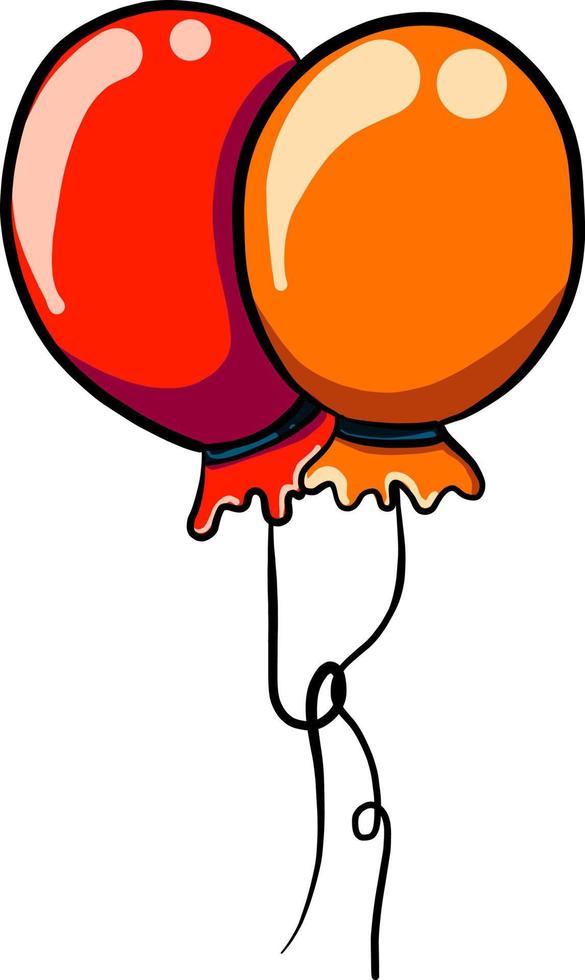 Cute balloons, illustration, vector on white background