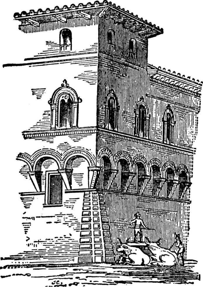 Bologna, vintage illustration. vector