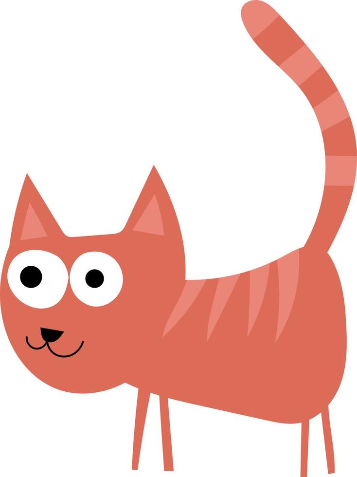 gato naranja, ilustración, vector sobre fondo blanco.