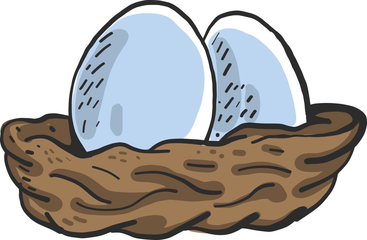 Eggs in basket, illustration, vector on white background