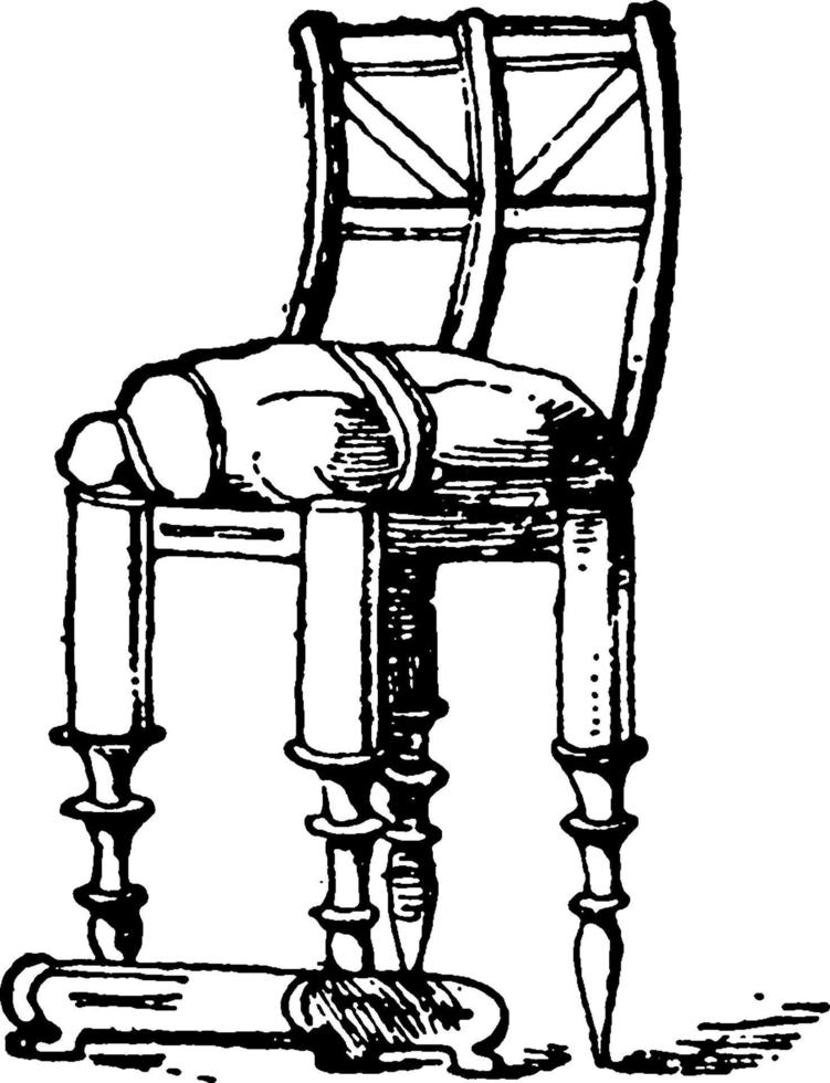 Antique Pompeian Chair, vintage illustration. vector