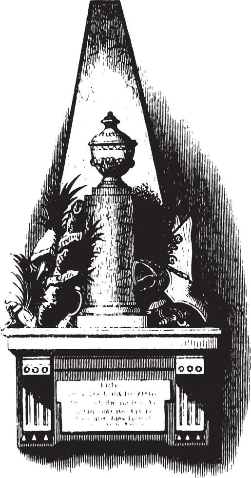 monumento de richard montgomery, ilustración vintage vector