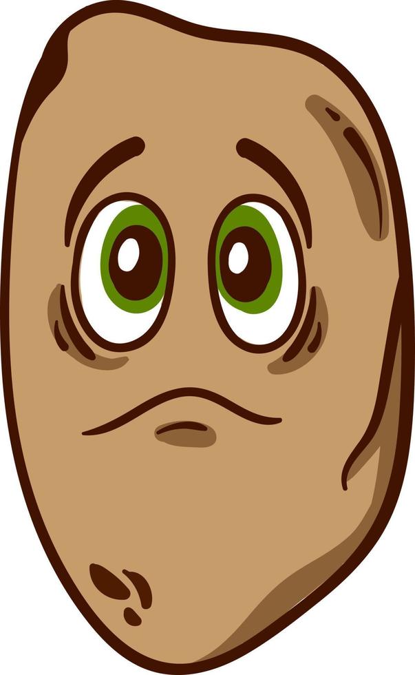 Sad potato, illustration, vector on a white background.
