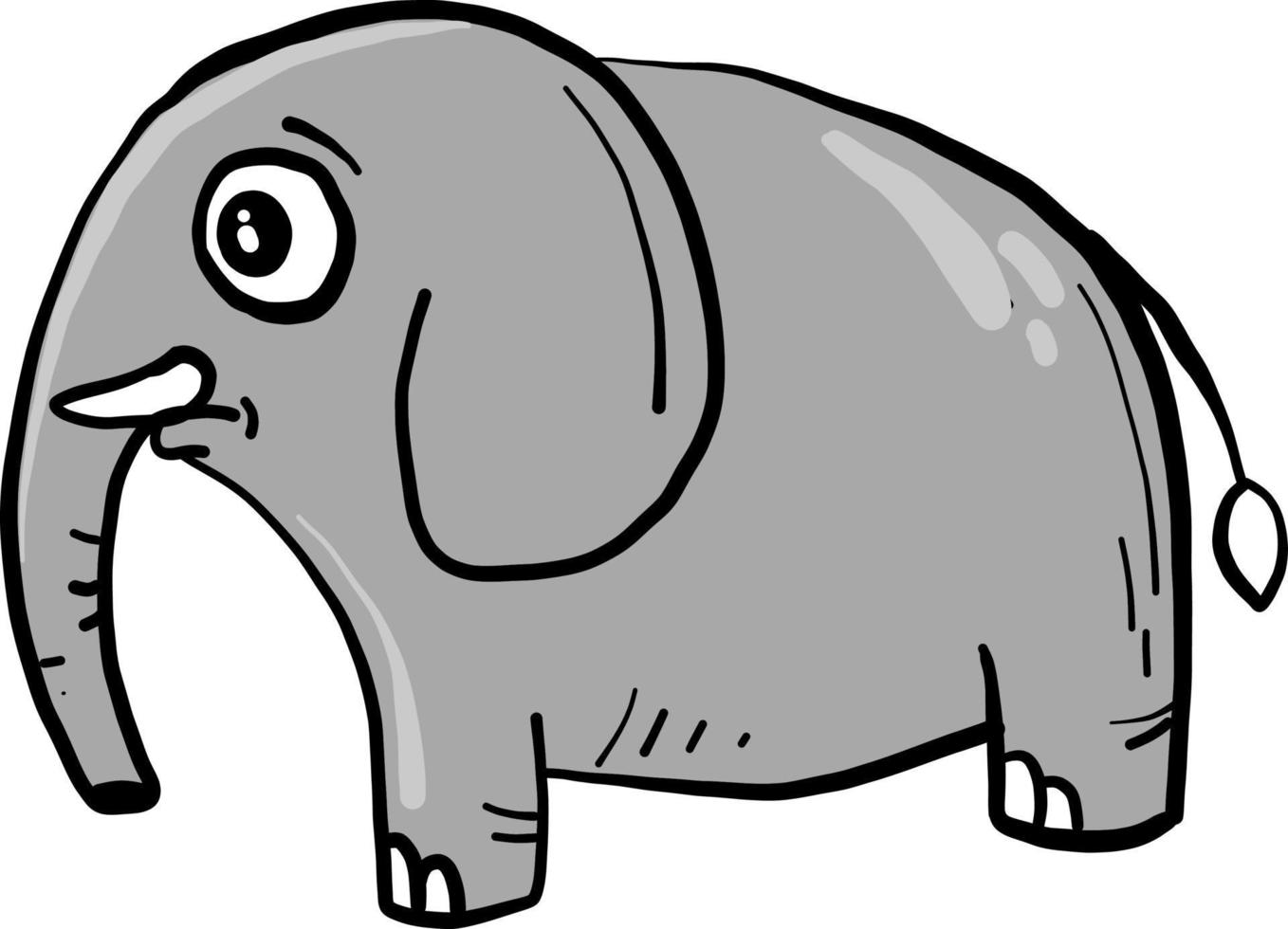 Anxious elephant, illustration, vector on white background.