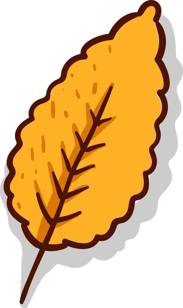 Yellow leaf, illustration, vector on white background.