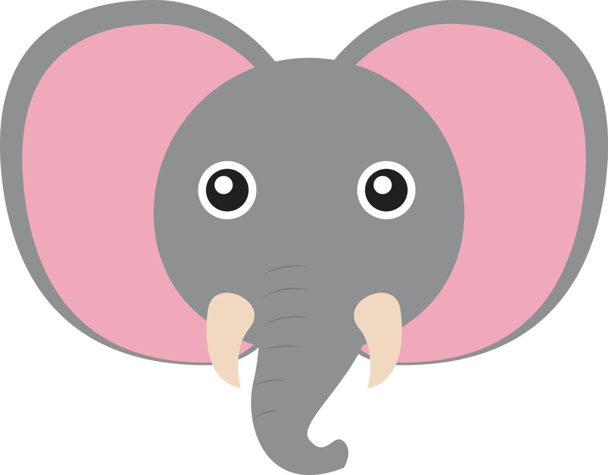 Lindo elefante pequeño, ilustración, vector sobre fondo blanco.