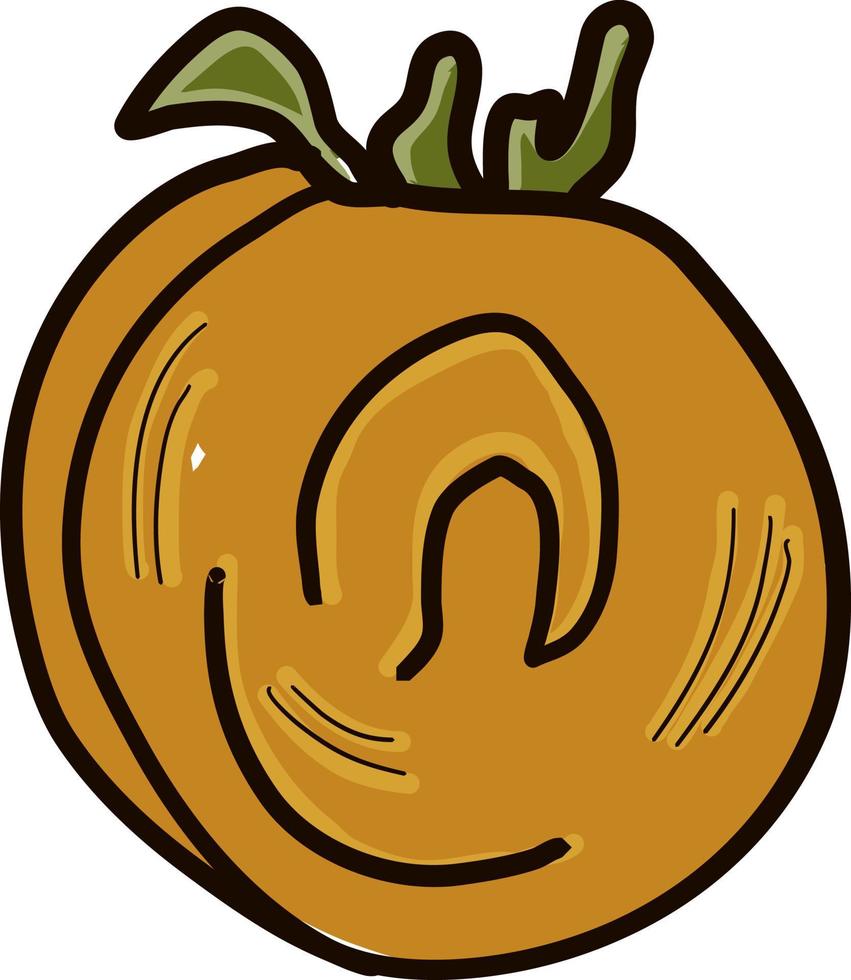 Golden tomato, illustration, vector on white background.