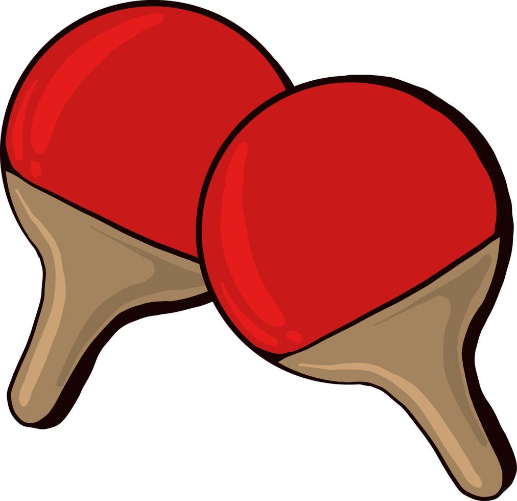 Table tennis rackets, illustration, vector on white background