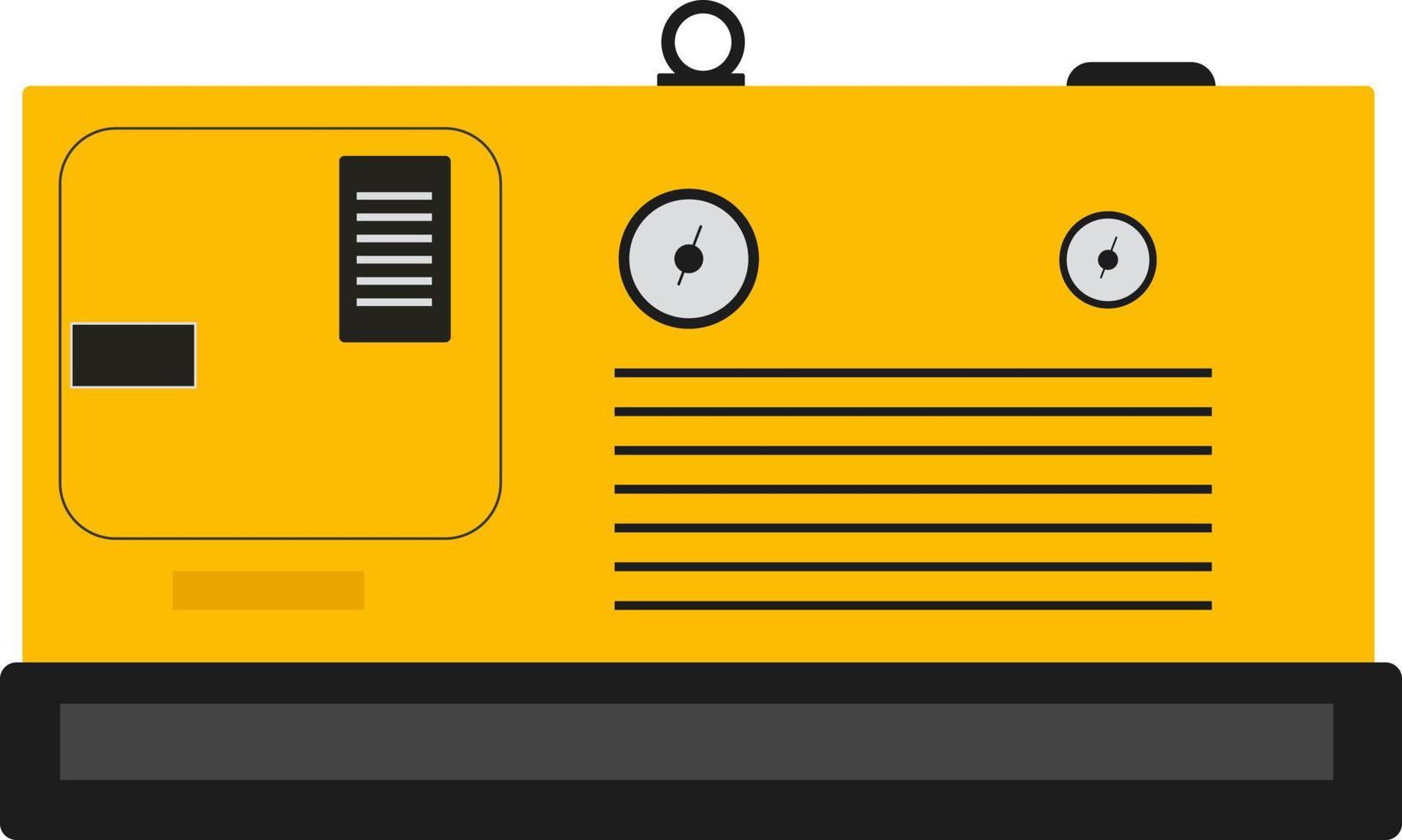 Yellow generator ,illustration, vector on white background.