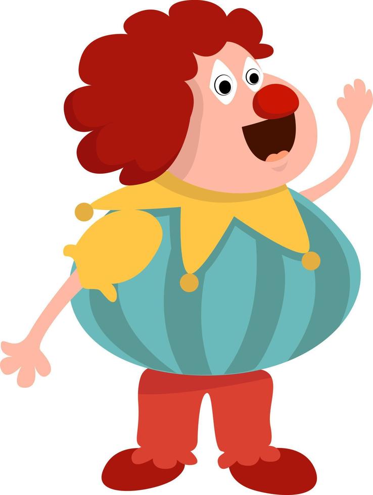 Cartoon clown, illustration, vector on white background