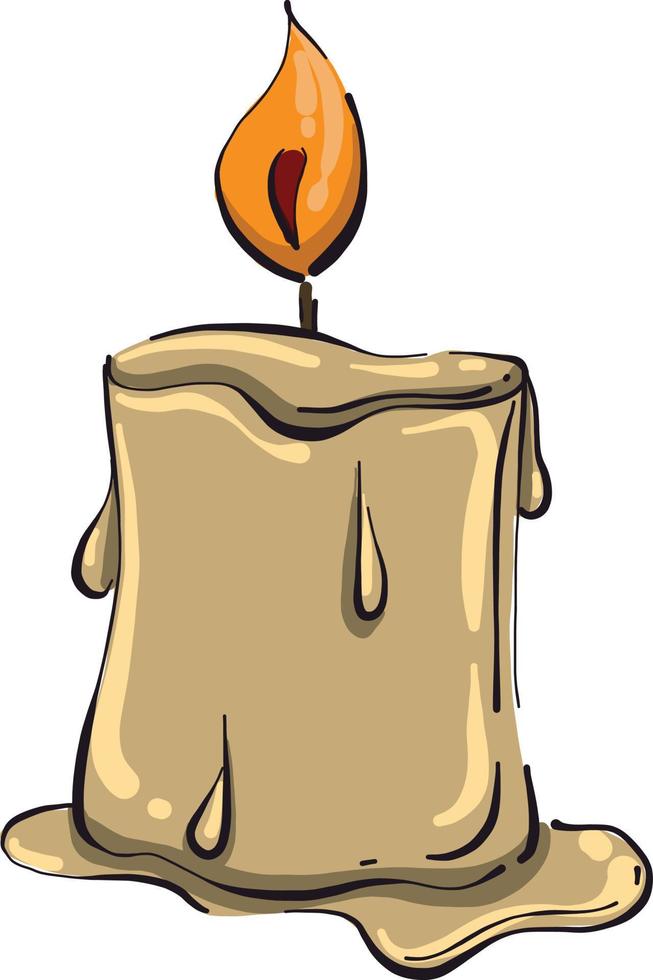 White candle, illustration, vector on white background.
