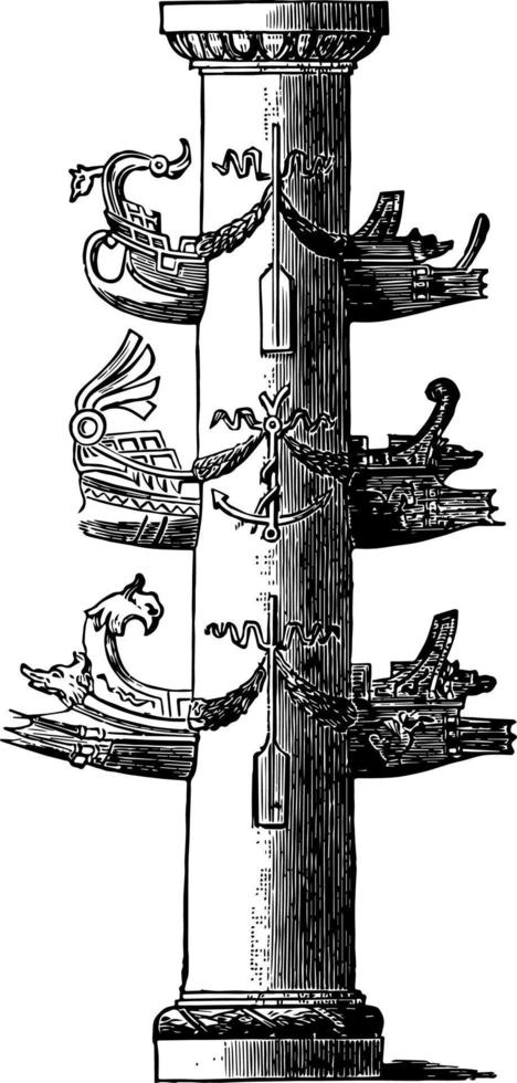 Column of Duilius vintage illustration. vector