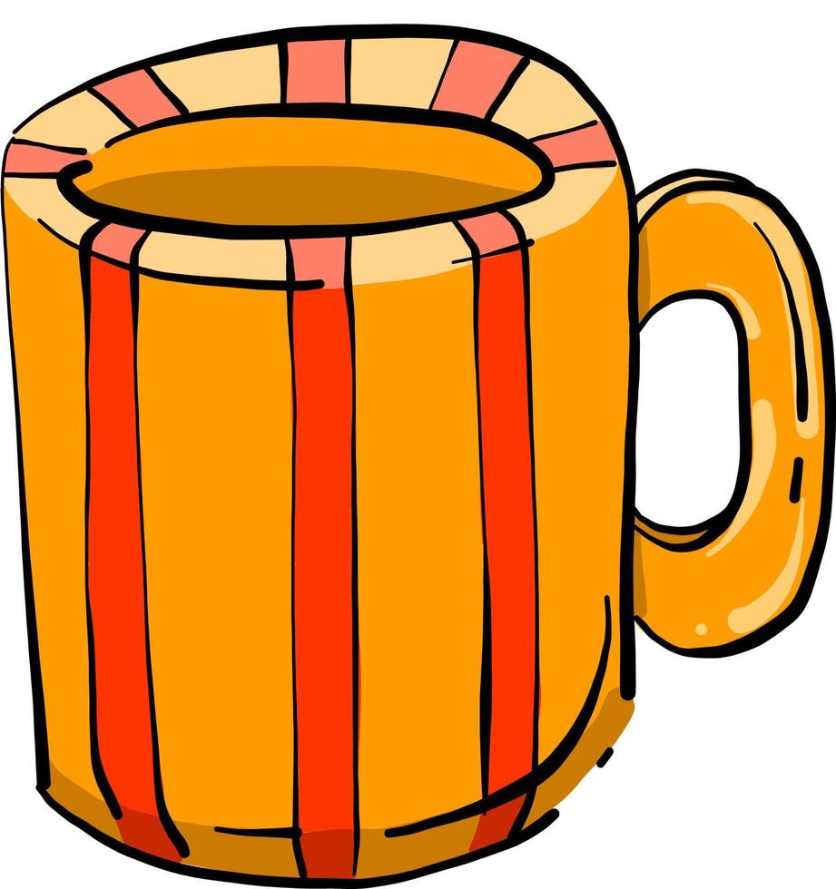 Orange cup, illustration, vector on white background