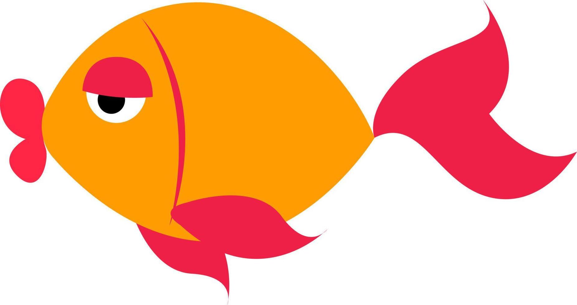 Yellow fish, illustration, vector on white background.