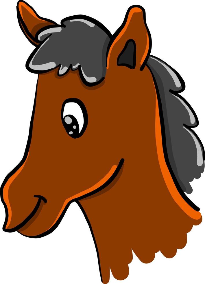 Horse head, illustration, vector on white background