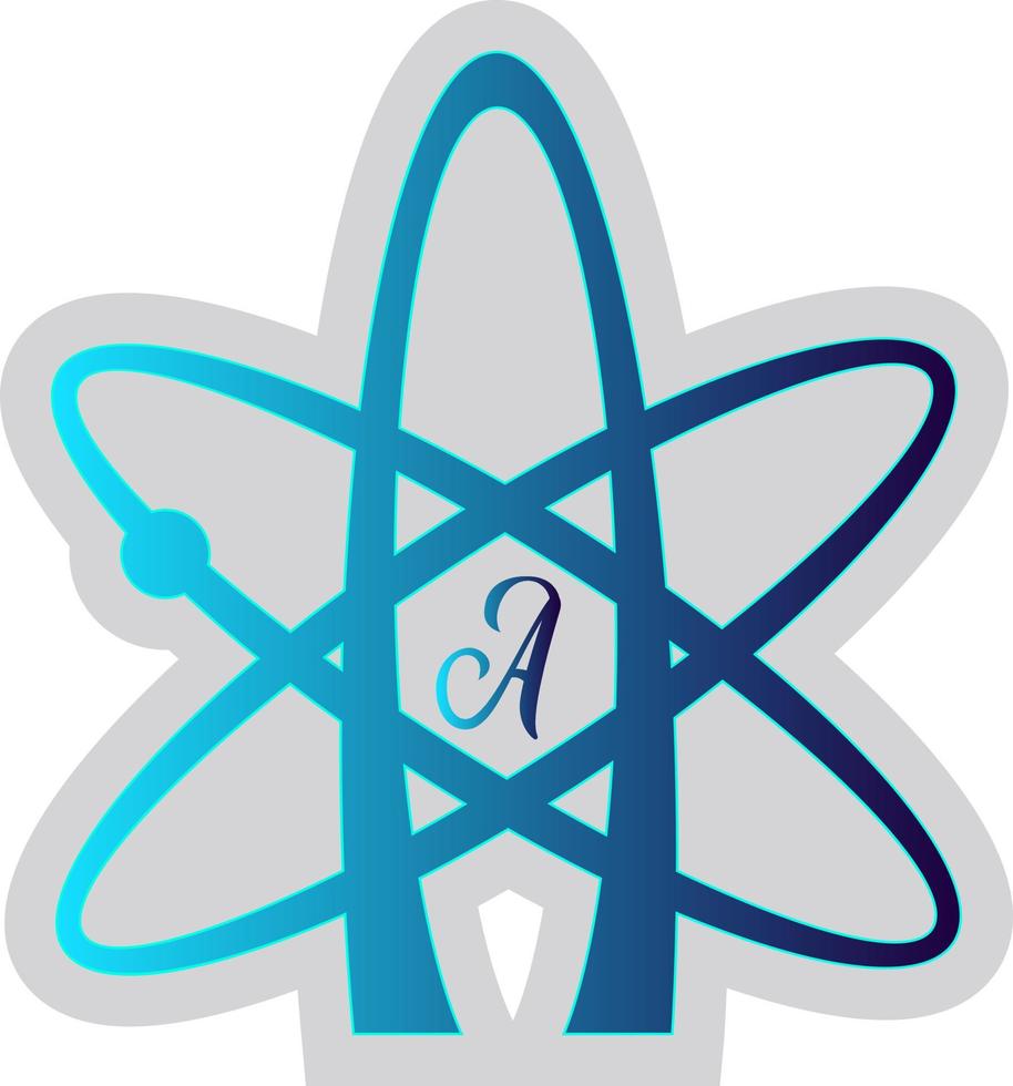 Ilustración de vector de símbolo ateo azul sobre un fondo blanco